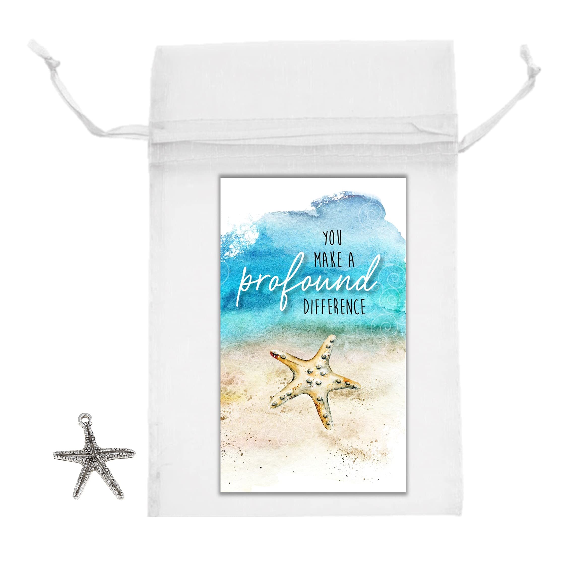 Smiling Wisdom Zestawy upominkowe w dużych opakowaniach po 50 sztuk – mini kartki z uznaniem dla pracowników i wolontariuszy firmy Starfish Story i srebrna pamiątka – stanowią duży wybór