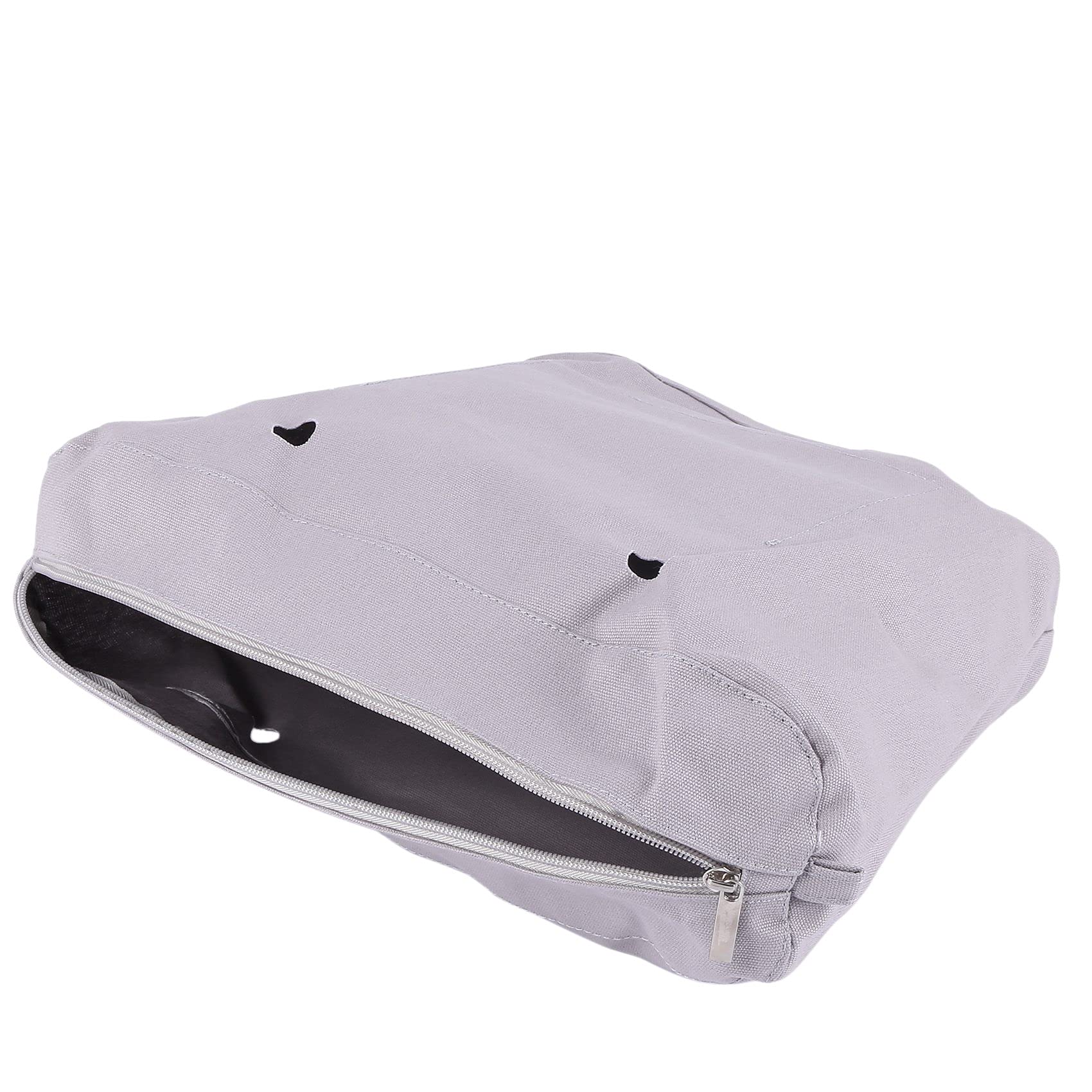 Lona SóLida Impermeable Inserto Forro Interior Inserto Bolsillo Cremallera para Obag o Bag Bolso de Mano Gris