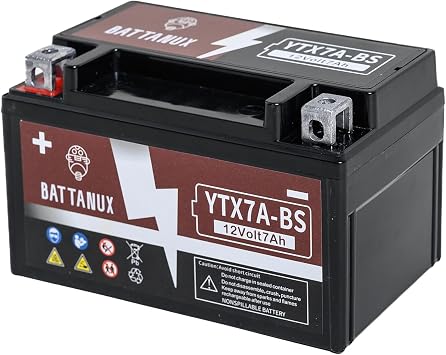 YTX7A-BS Battery & Motorcycle Battery, Sealed SLA/AGM 12V7Ah ATV/UTV/Snowmoble/Motor bike Battery Maintenance Free & No tools for installation & Advanced Technology & Environmental