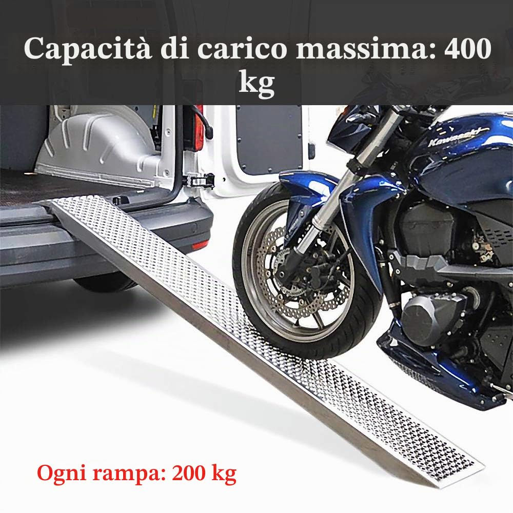 YUENFONG 2 rampe di carico in alluminio per moto, 400 kg/coppia di carico