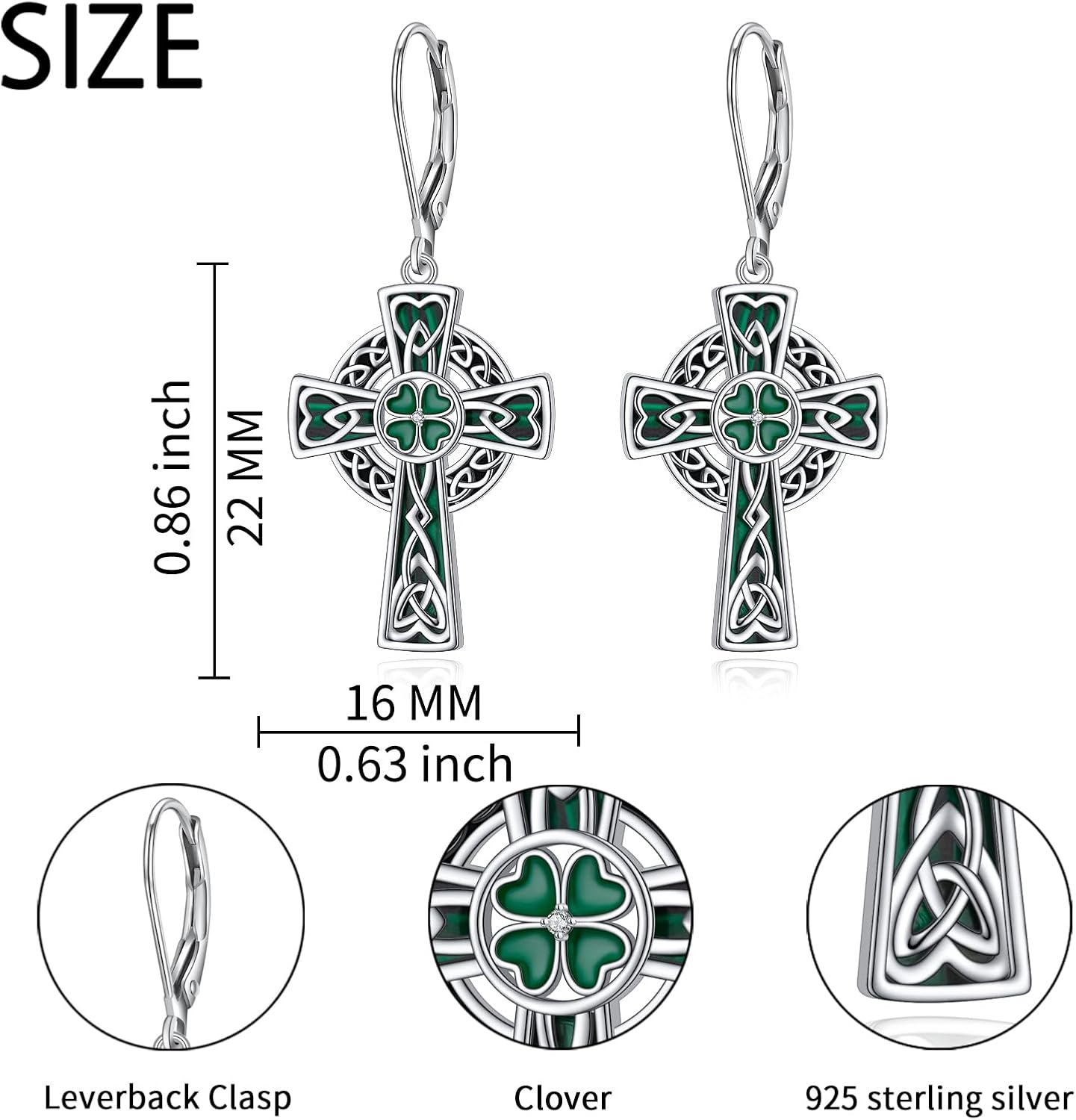 925 Sterling Silver Dangle Earrings Sunflower/Cowgirl Boot/Bat/Bunny/Shamrock Earrings Jewelry for Women Birthday Christmas Helloween Gifts - Image 6