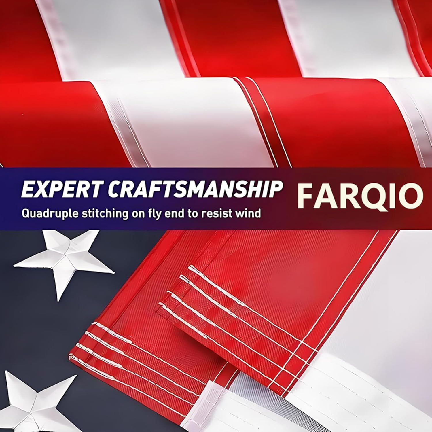 2.5 x 4 FT American Flag Pole Sleeve, US Flag Factory,with Nylon Material, Heavy Duty Durable TearProof, Embroidered Stars, Sewn Stripes, UV Protection，Outdoor Flag (Pole NOT Included) - Image 5