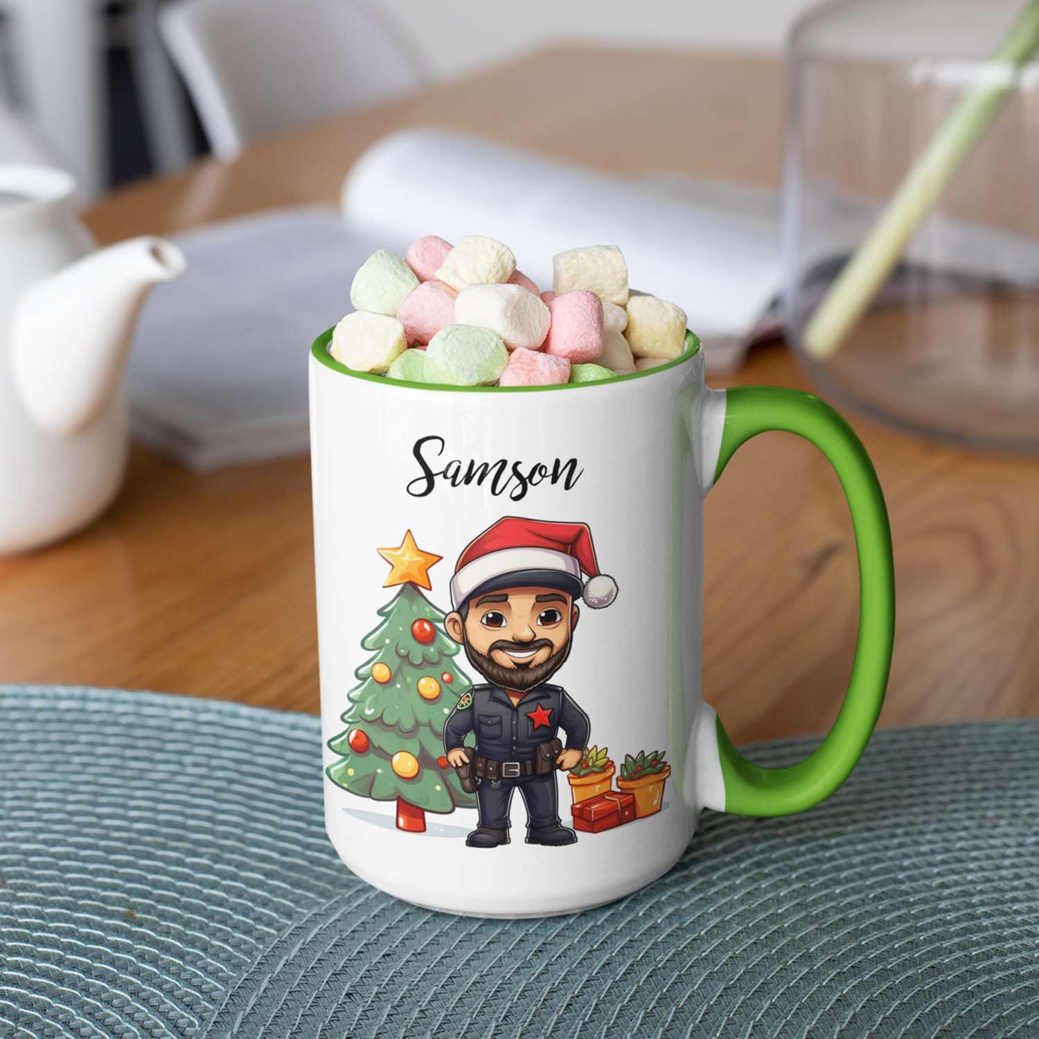 Amazon.com: Funny Security Christmas Coffee Mug, A Man Security