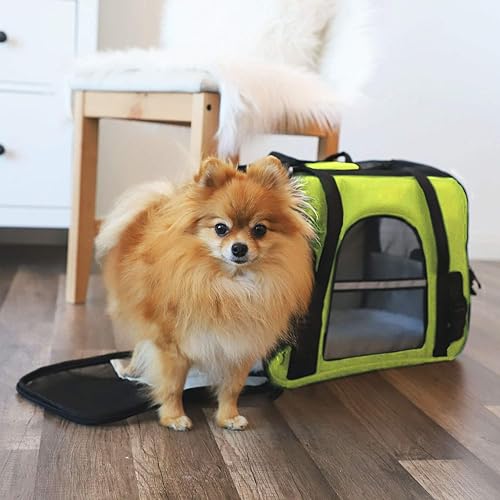 Miniatura 7 de Paws & Pals - Caja de transporte para mascotas aprobada por aerolíneas, cama de forro polar para perros y gatos, S