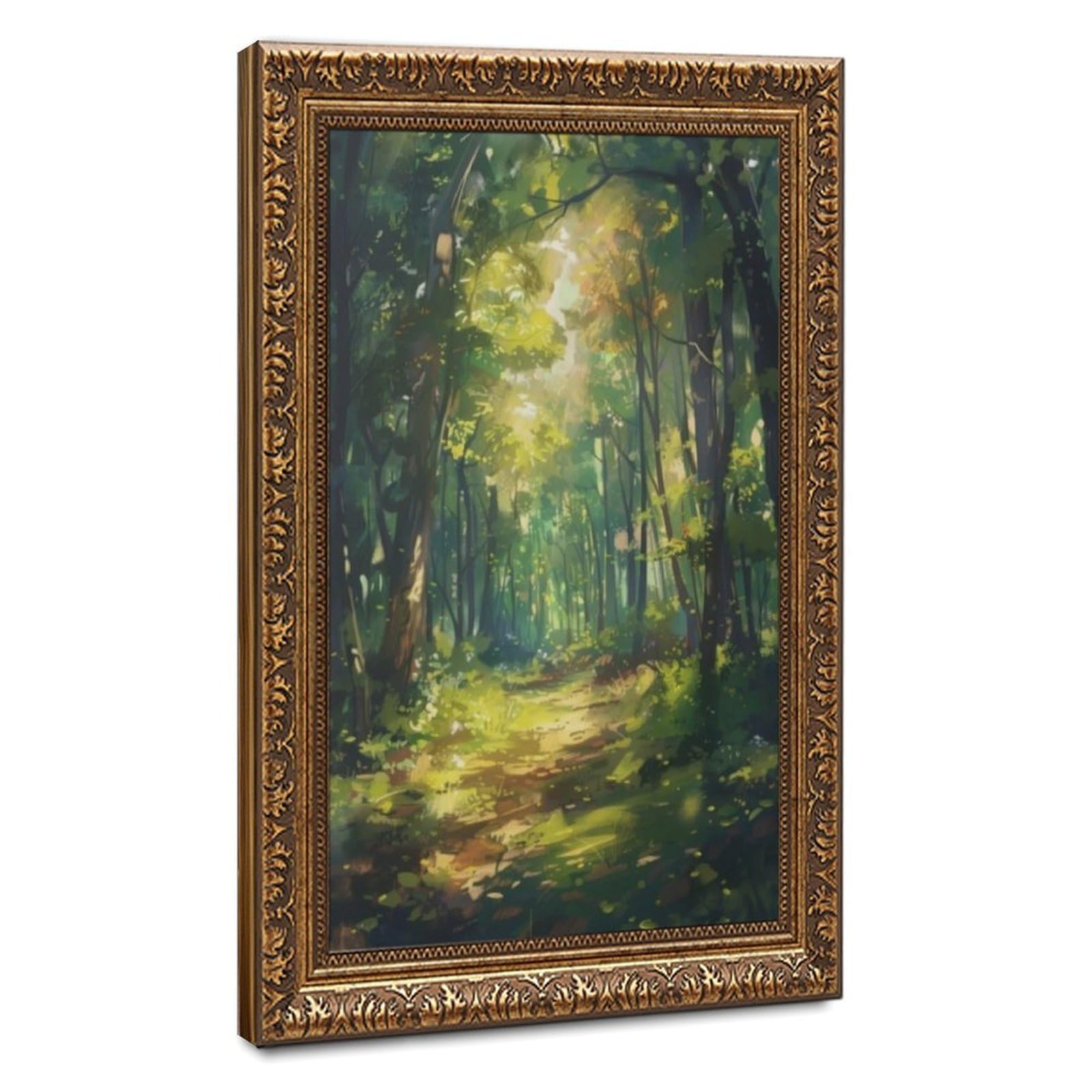 Bareronor Sunlit Forest Canvas Canvas Poster Bedroom Decor Landscape Office Room Decor Gift 12" L X 18" W