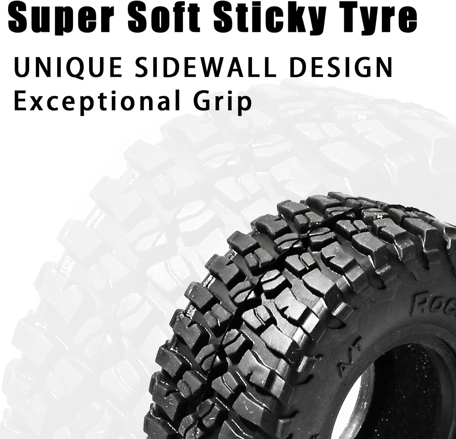 1.0 Tires All Terrain Super Soft Sticky Tires for RC Crawler for Traxxas 1/18 TRX4M Ford Bronco 97054-1 1/24 Axial SCX24 FMS FCX24 RC Crawlers High Grip Off-Road Tire Set Upgrade (4Pcs/Set)