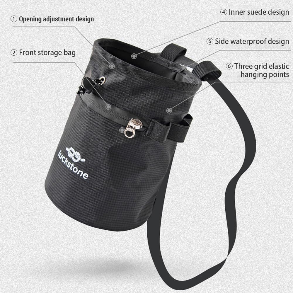 Bolsa de Almacenamiento de Polvo de Magnesio para Escalada y Levantamiento de Pesas con Cepillo