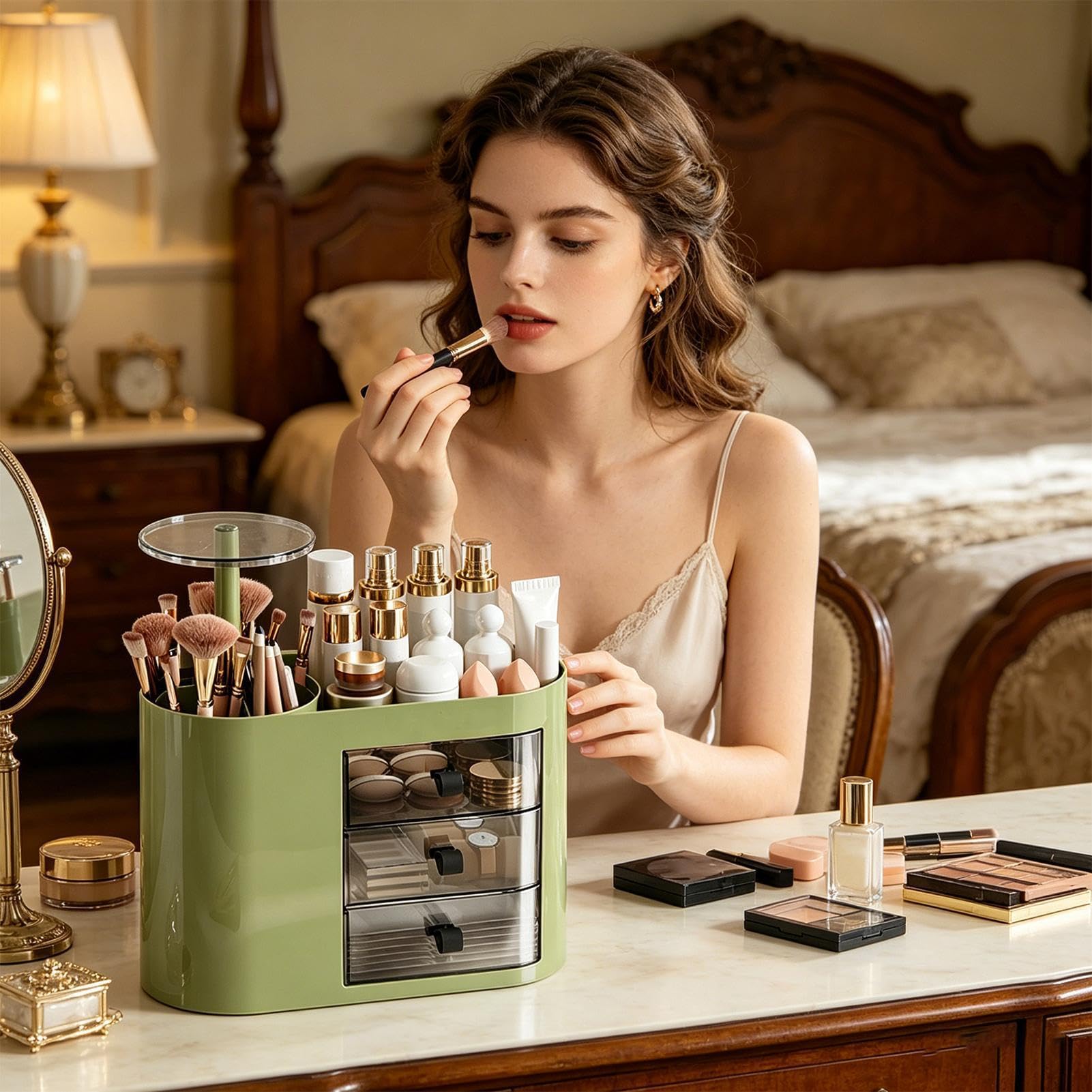 Organizador Cosmético con 3 Cajones de Gran Capacidad | Organizador Almacenaje Cosméticos Tocador para Tocador Perfume Pintalabios Cuidado Facial Baño y Dormitorio