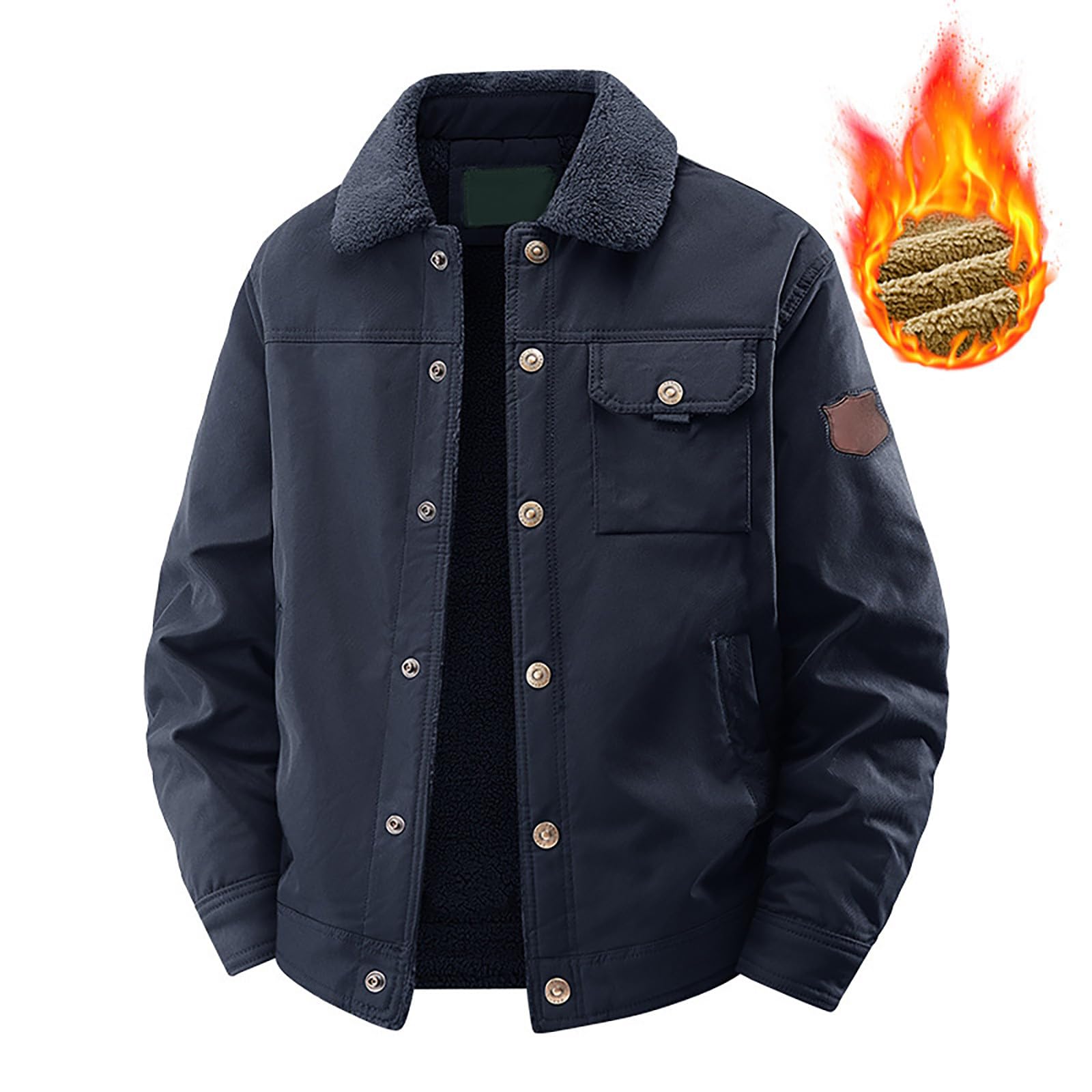 Générique Veste Homme Parka Hiver Running Blouson Manteau Garçon Moto Blousons Sport Bucheron Mi Saison Manteaux D'hiver Vetement Chaud Polaire Long Automne Chaude Jacket Polaires De Randonnée