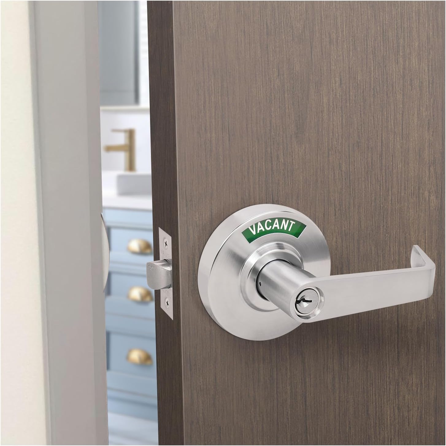Nuk3y Indio Grade 2 Commercial Duty Indicator Lever Lockset (Entry, Satin Chrome)