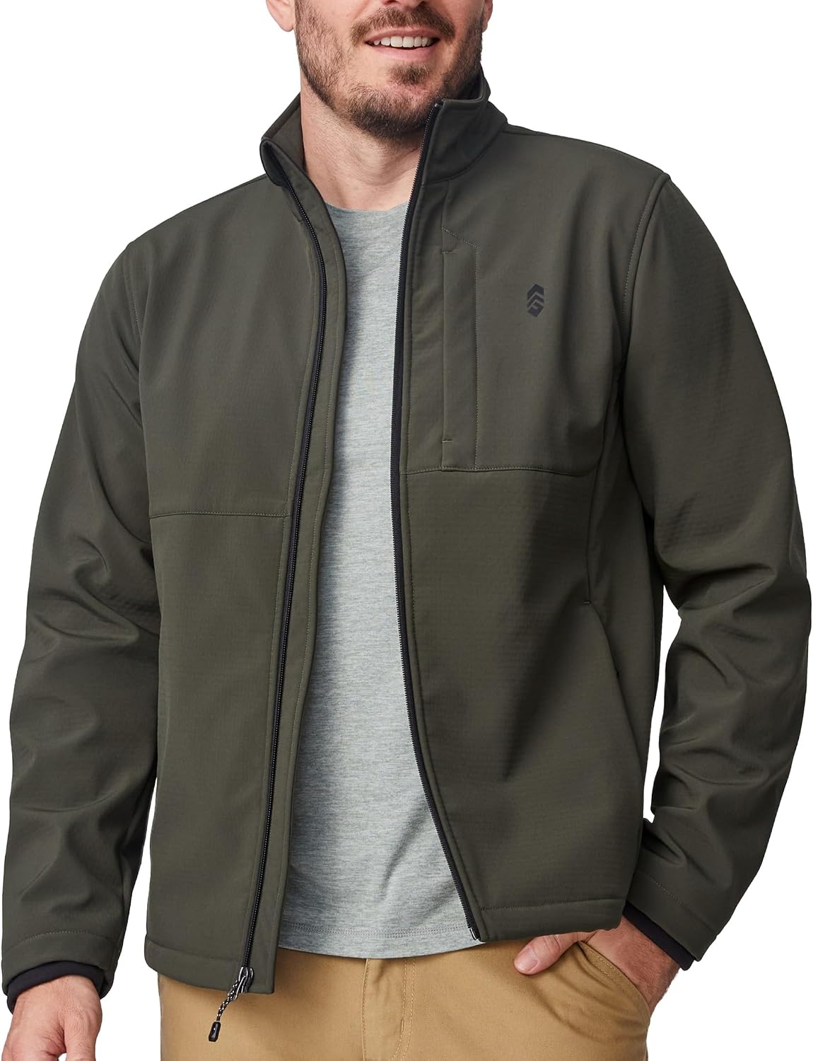 Free Country Men's Softshell Jacket Water & Wind Resistant Insulated Warm Lined Fleece Rain Hiking Outdoor Jacket-Lanier