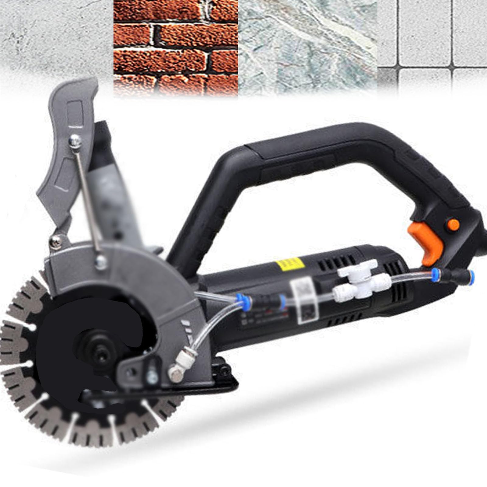 Rascador de Pared eléctrico de 3500 W, máquina de Corte de hormigón portátil con Sierra de 156 mm, Profundidad de ranurado de 55 mm, 7500 RPM, conectable a Bomba de Agua.