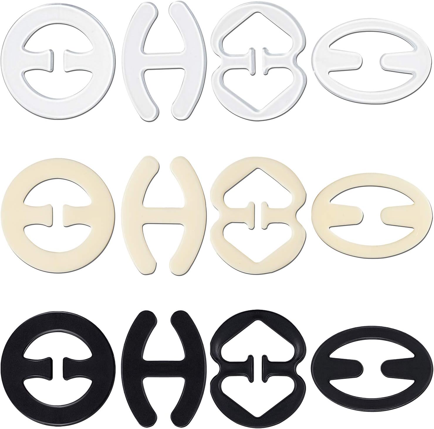 Bra Strap Clips, 12Pcs Bra Clips for Back, Anti-Slip Bra Straps Holder, Buckles Cleavage Control Clips for Bra