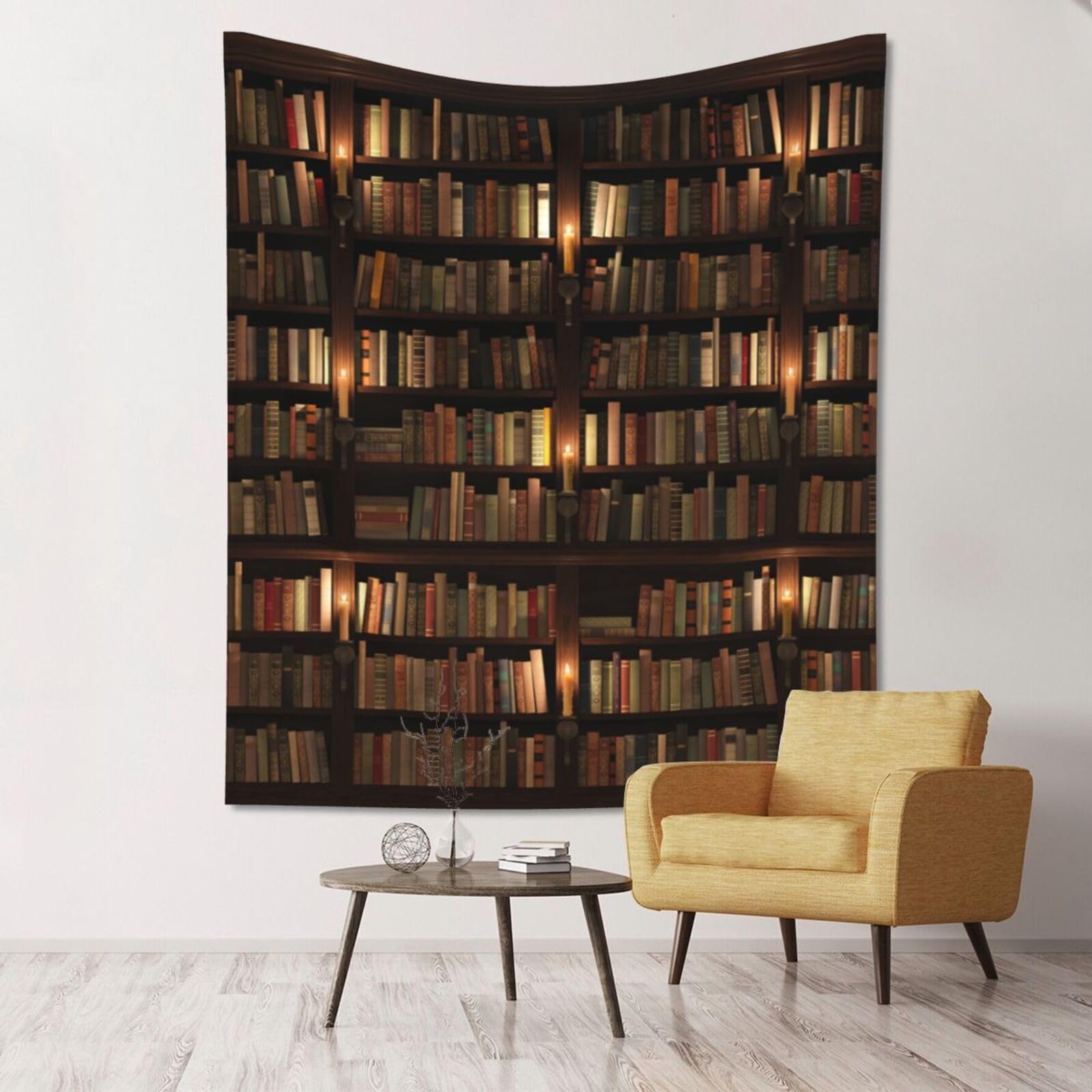 WKSGDSG Large Wall Hanging, Machine Washable Tapestry For Dorm Room, Library Bookshelf Book, Lightweight Polyester Wall Art For Bedroom Living Room, 152x130cm