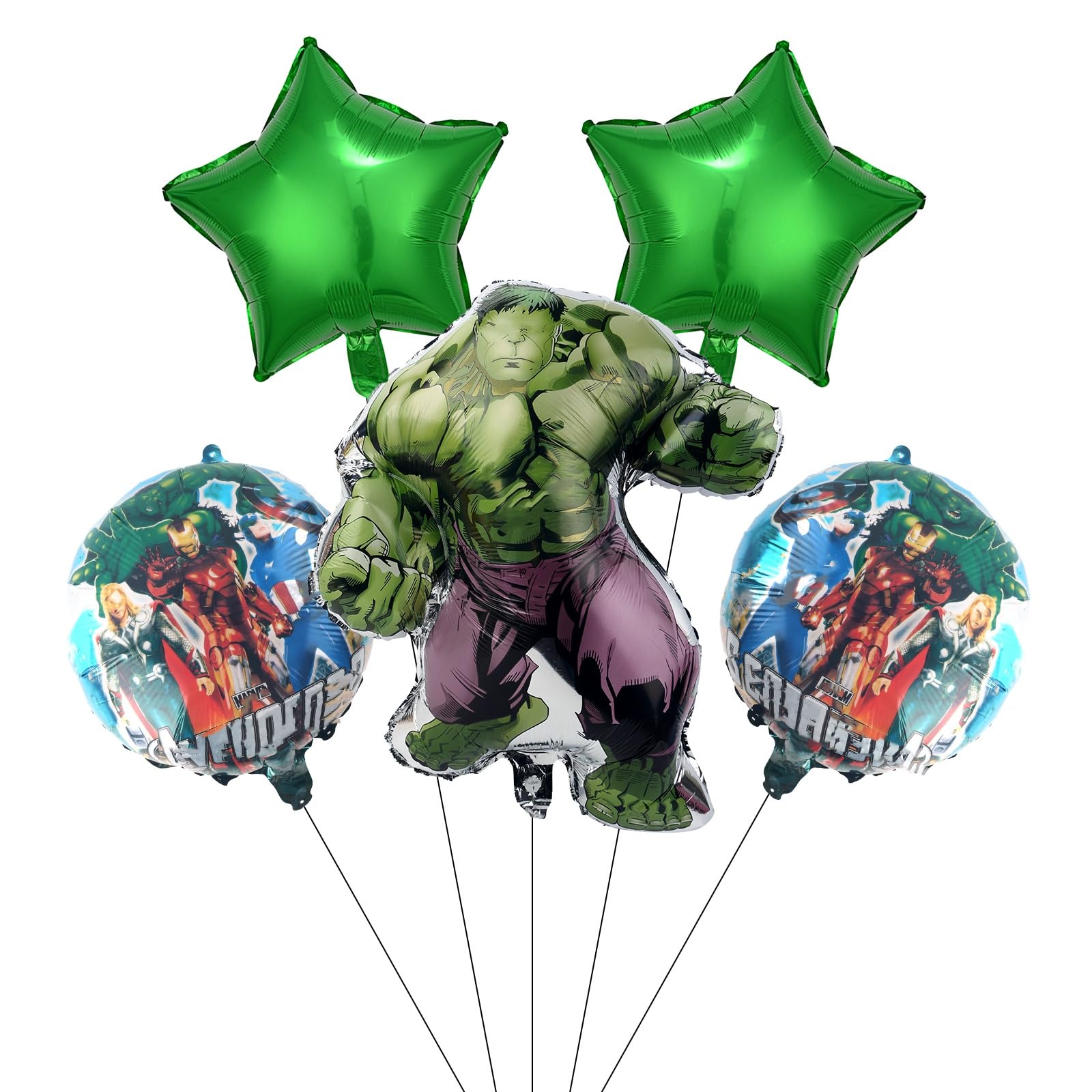 Ballon Cartoon Birthday Party Decorations 5Pcs Kids Girls Boys Birthday Decoration, Cartoon Green Aluminum FoilBalloons, Hero Theme Party Supplies