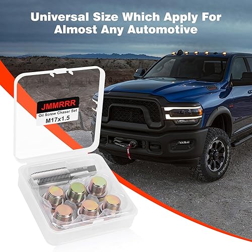 Miniatura 7 de Kit de reparación de roscas de tapón de drenaje de aceite, herramienta de reenhebrado de tornillos de cárter de aceite M17 x 1.5MM