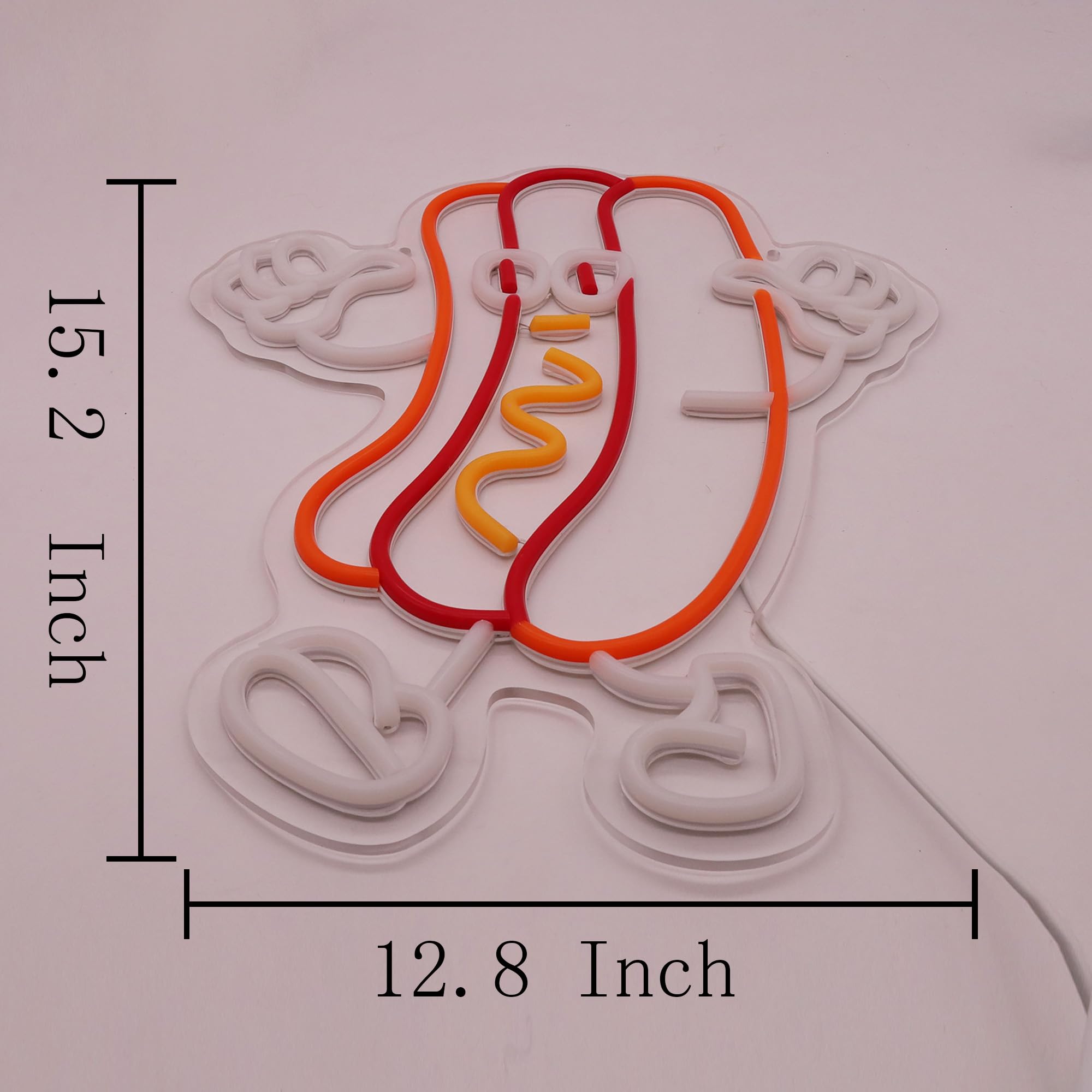 Hot Dog tanzende Schilder, cooles Hotdog-Neonschild, Hotdog-Motto-Party, Party-Dekoration, LED-Neon-Hotdog-Schilder, LED-Neon-Hotdog-Lichtschild, Hotdog-Dekoration für Wanddekoration, Zimmer,