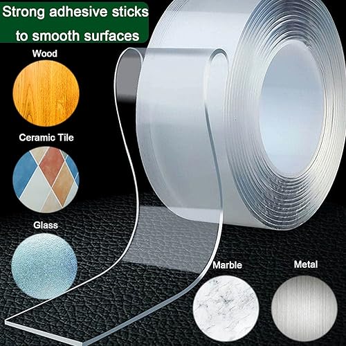 Miniatura 4 de Hameicomb Cinta de doble cara resistente 985 pies 0079in cinta nano cinta de montaje extraíble multiusos tiras adhesivas resistentes reutilizables