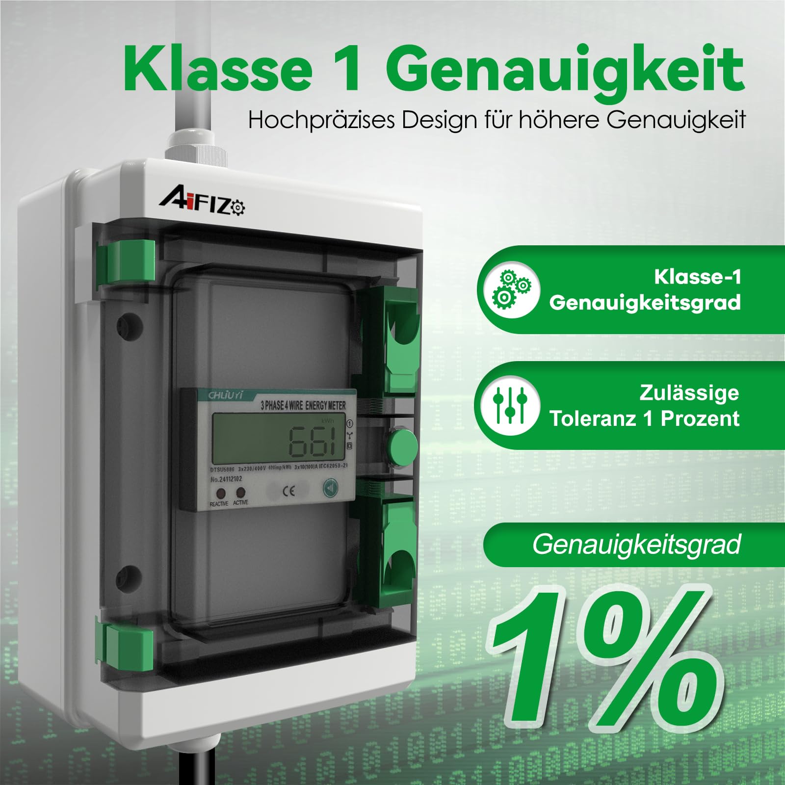Mobiler Digitaler Stromzähler mit Reset 2m, 3 Phasen 32A 400V CEE-Stecker und Kupplung Drehstromzähler, IP55 CEE Adapter Stromzähler für Steckdose