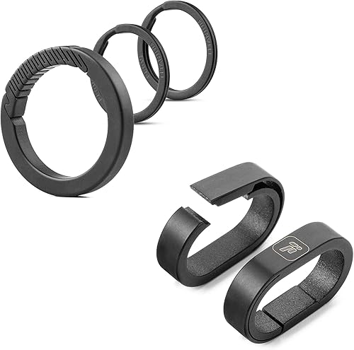 FEGVE Llavero Clip con 2 llaveros de titanio con 2 llaveros de acero inoxidable