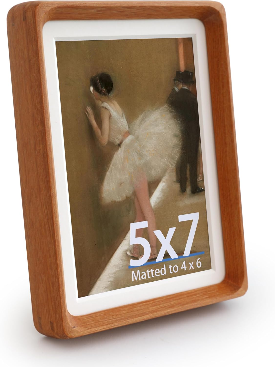 Walnut Wood Picture Frame,Picture 4x6 with Mat or 5x7 Without Mat,Standing Desk Photo Frame 5 by 7,Plexiglass,Tabletop or Wall Display