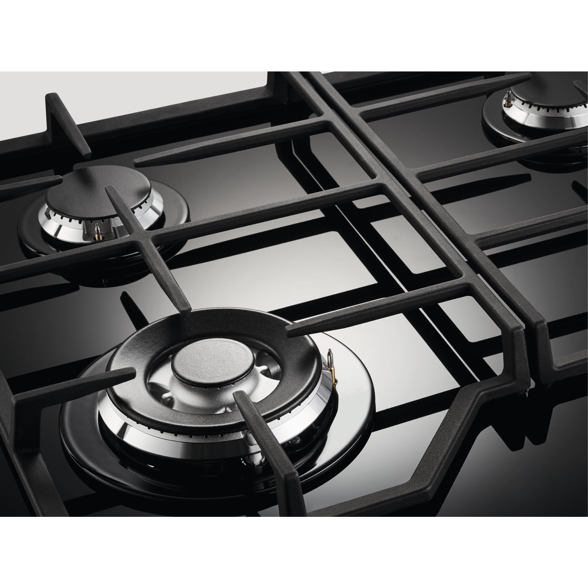 Electrolux Piano Cottura Gas EGM6343YAK Serie 600 Gas on Glass 60cm da Incasso, 4 Fuochi, Bruciatore Wok, Precisa Regolazione della Fiamma, Semplice da Pulire, Sicurezza Sicurgas, 590x520cm, Nero