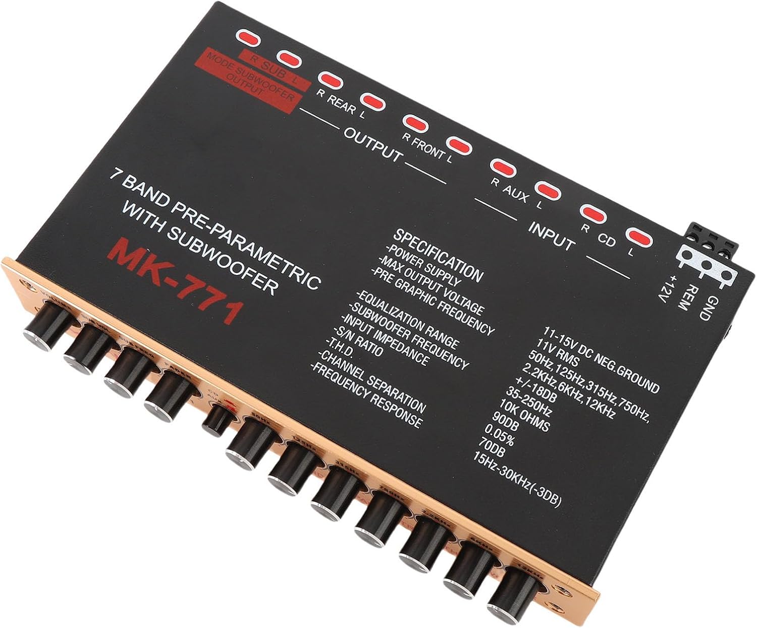 7 Band Adjustable Frequency Car Graphic Equalizer for Premium Sound Enthusiasts and Tuning Car Systems