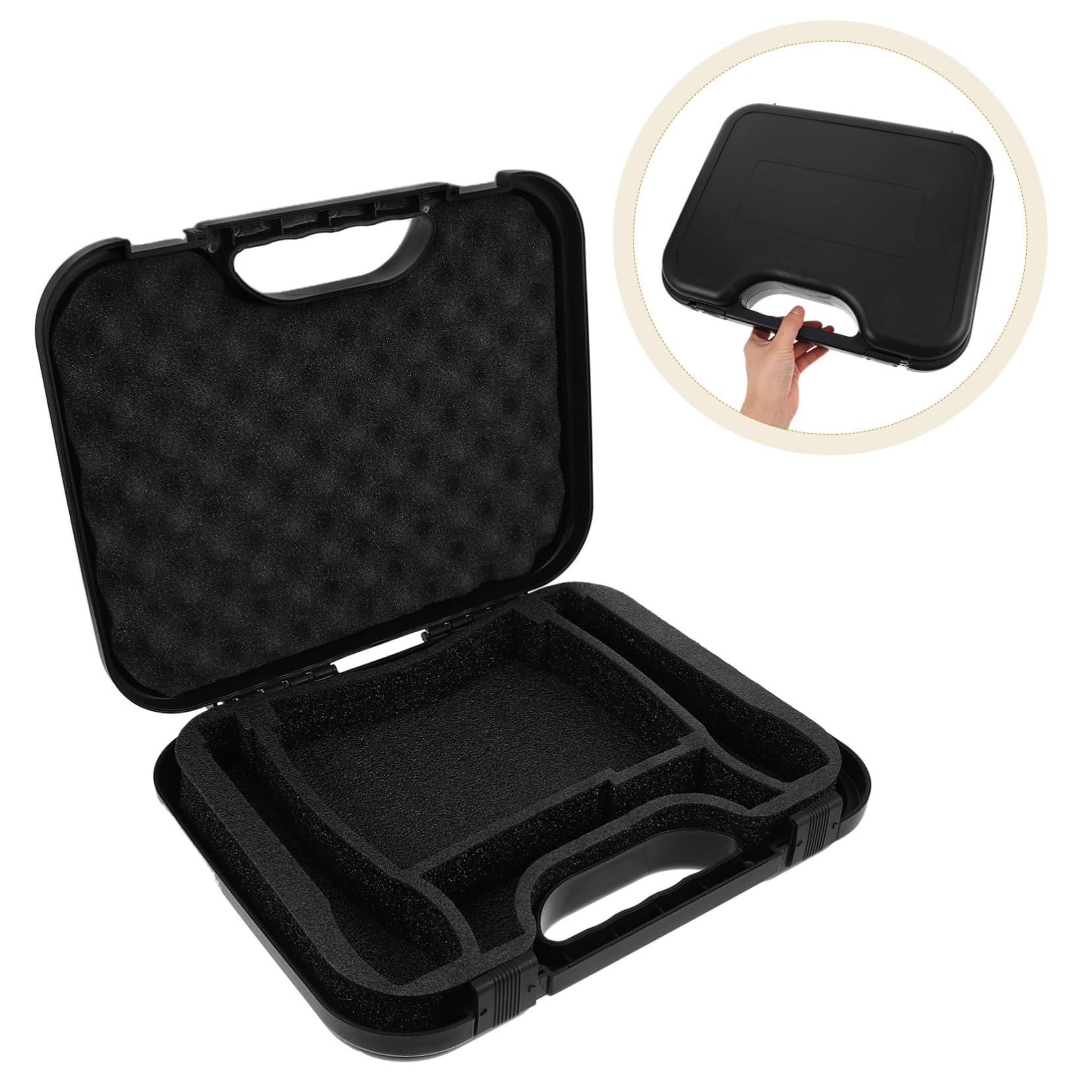 ibasenice Custodia Microfono Rigida in Plastico Nero, Valigetta per Microfoni con Interno Regolabile, Protezione Antiurto e Ampia Capacità per Recording e Podcast