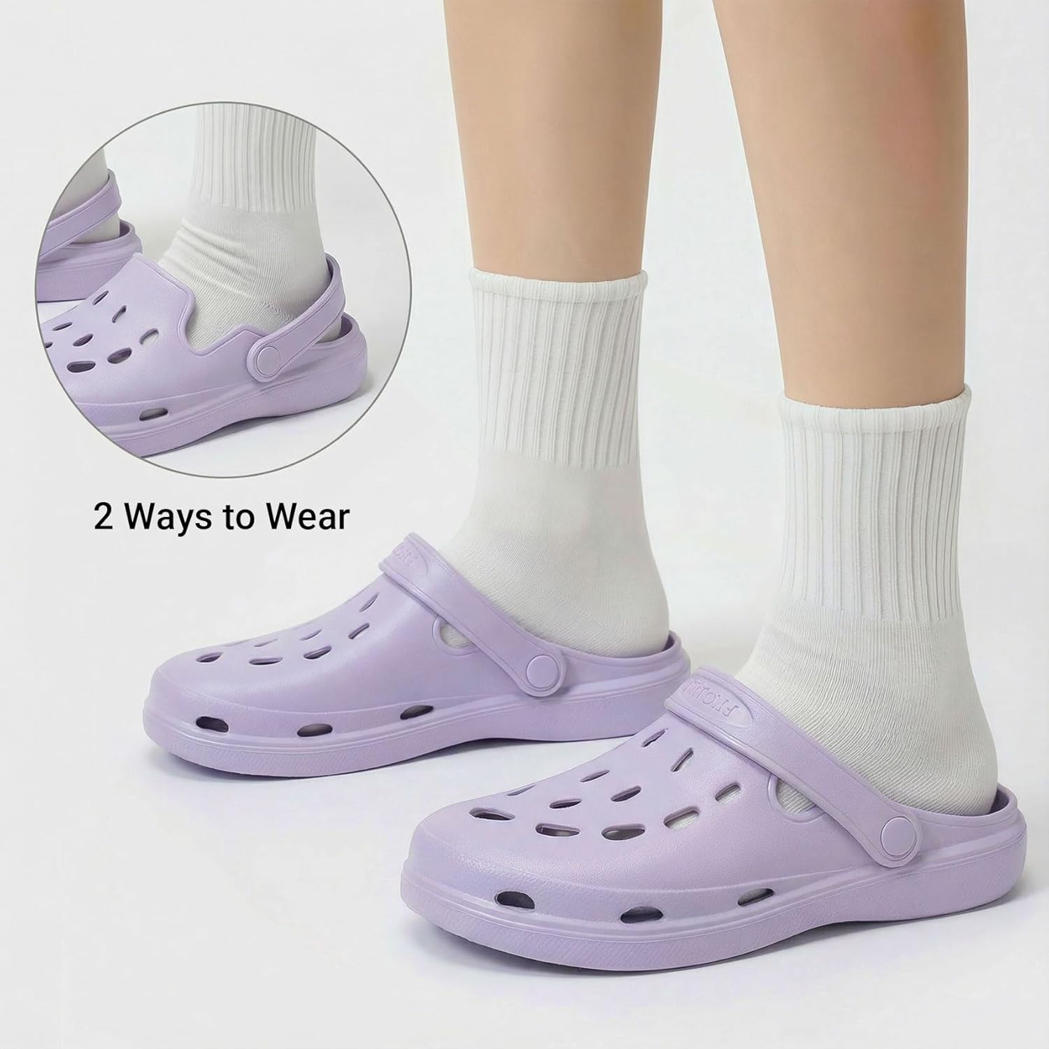 FITORY Unisex Garden Clogs, Womens and Mens EVA Slip on Shoes with Arch Support, Comfortable Quick Dry Lightweight Sandals for Beach Casual, Indoor and Outdoor Size 6-15 8 Women/6 Men Purple image 3 of 4 B0FY2JHB21