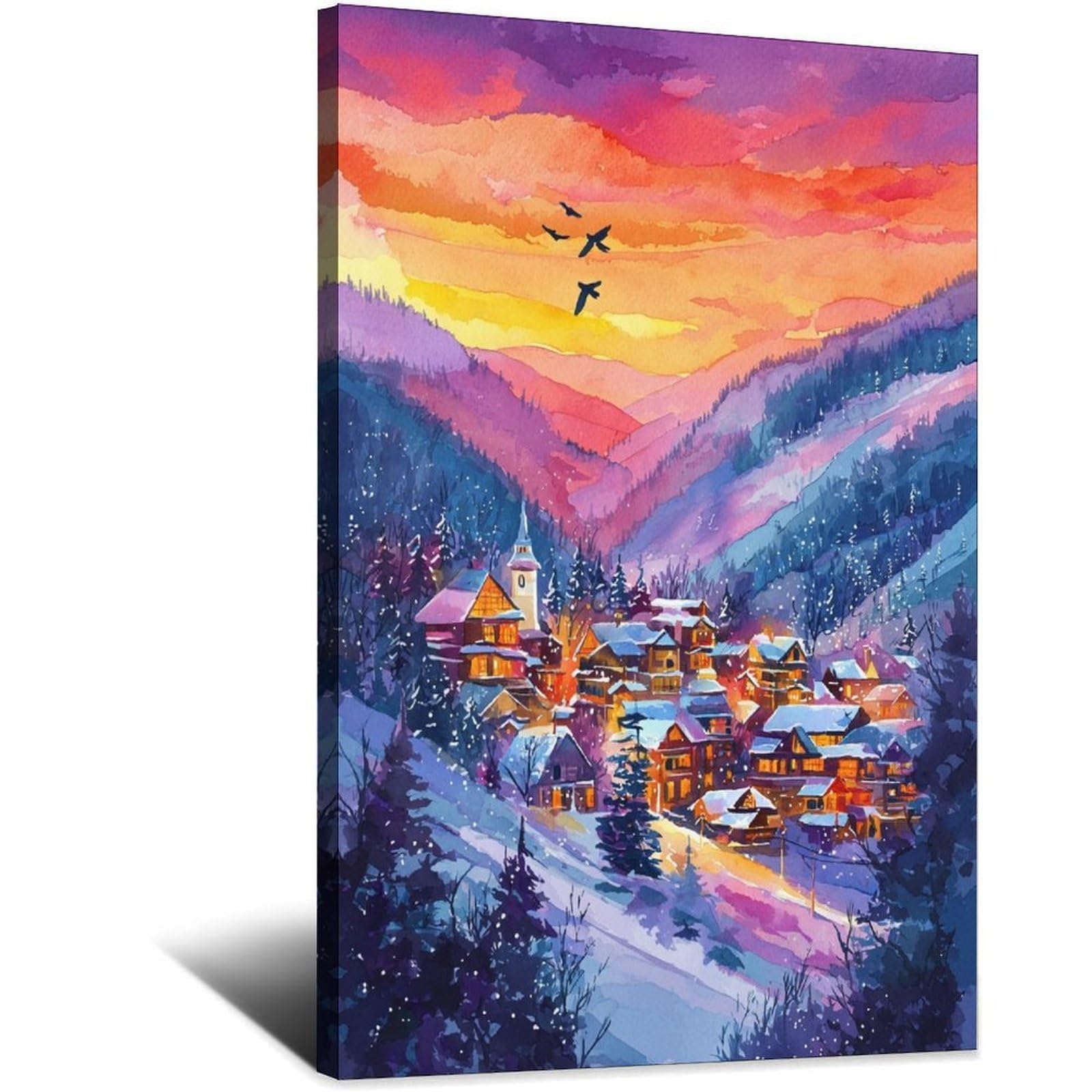 Vail Colorado Ski Posters 24x36inch(60x90cm) Vintage Watercolor Canvas Art