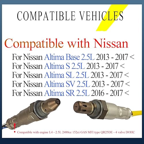 Miniatura 4 de Sensor de oxígeno O2 Downstream compatible con Chevrolet Cruze Limited 2011 2012 2013 2014 2015 Chevrolet Cruze 2012-2020 Chevy Sonic 2016 Chevy