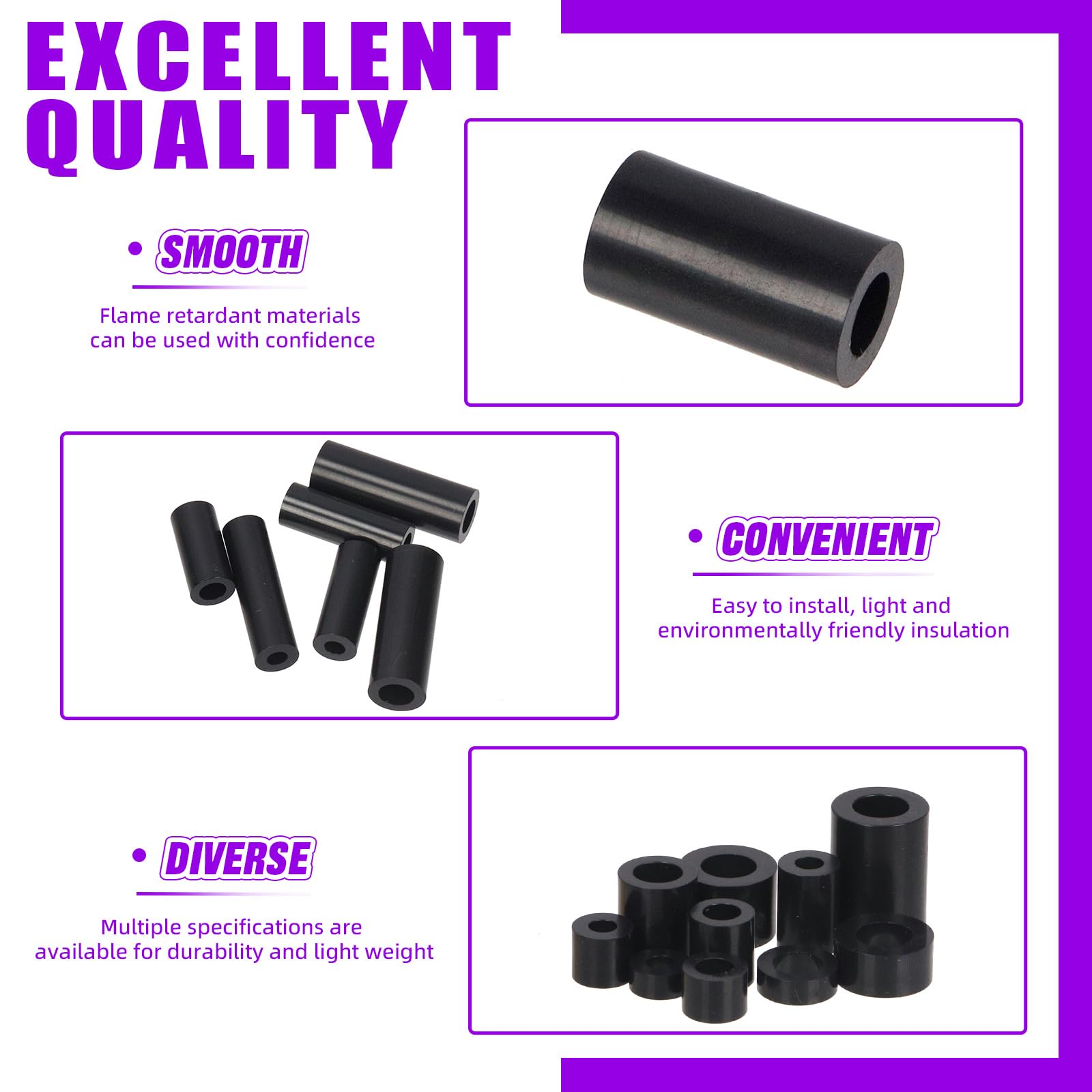 Spacers & Standoffs - 270 Pcs Nylon Assortment Kit -4