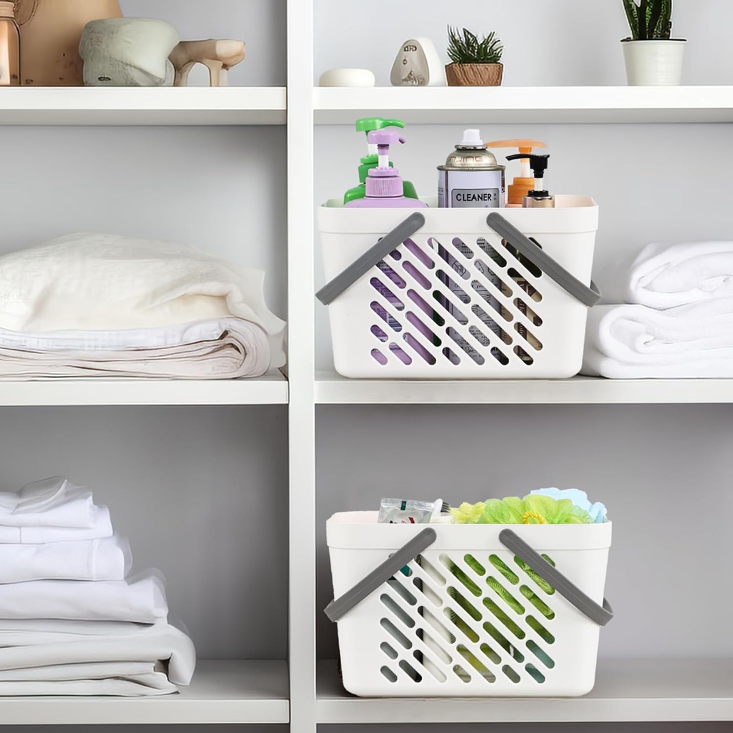Plastic Shower Caddy Baskets, Portable Storage Basket, 4 Packs image 5