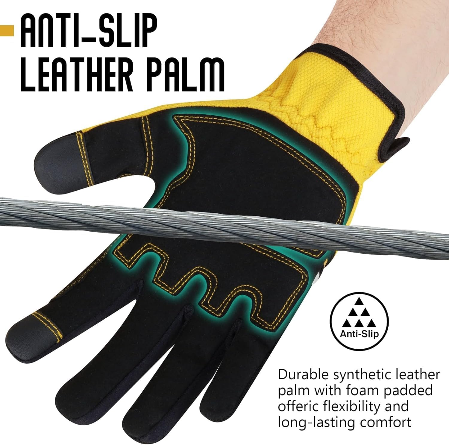 WESTWOOD FOX Work Gloves for Men & Women, Working Gloves Touch Screen, Flexible Yard Work Gloves Utility Mechanic - Image 6