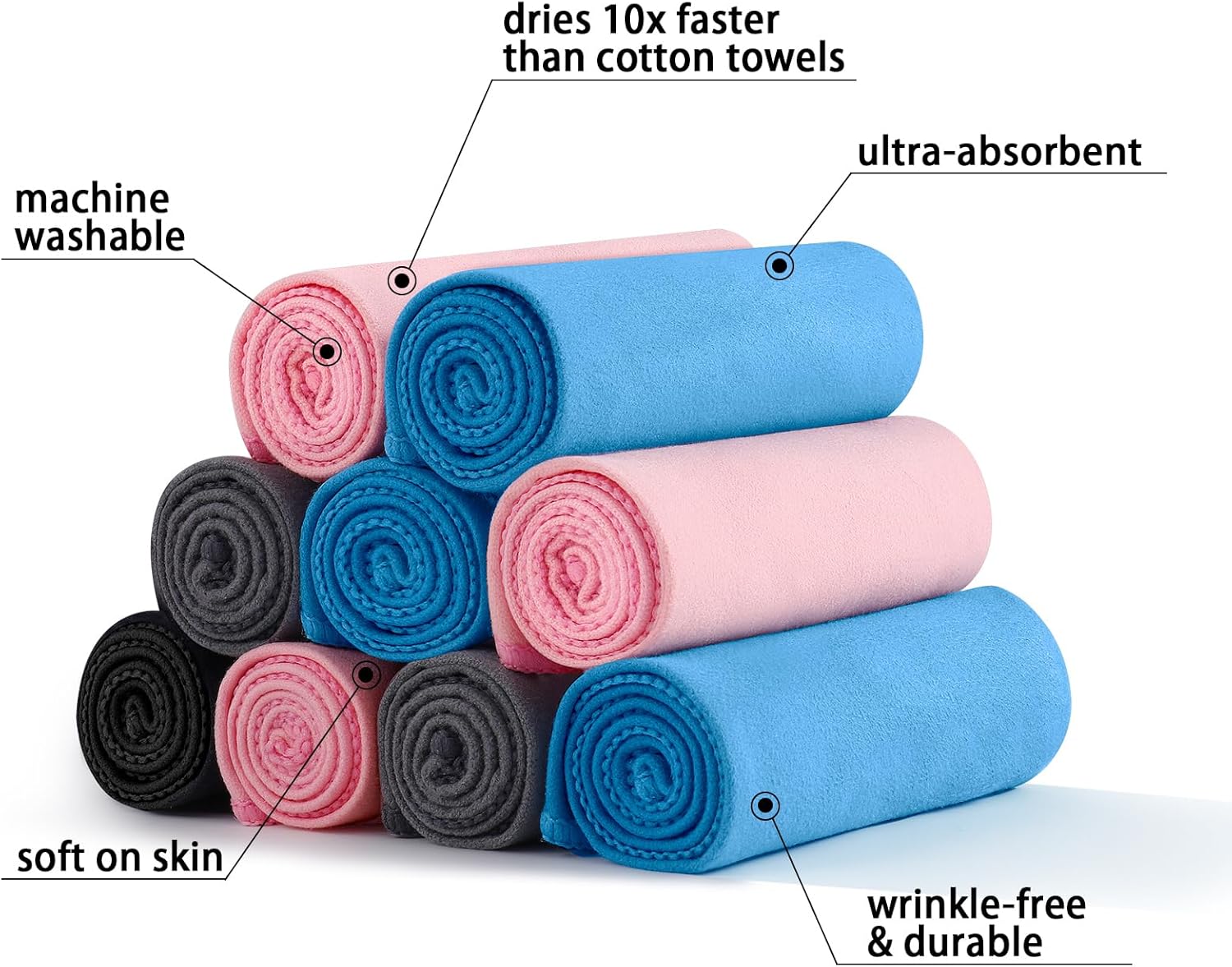 HOULIFE Sweat Absorbing Handkerchief for Men, Microfiber Quick-Dry Rags Towels for Gym Sport Workout, Sweat Towel for Hand - Image 3