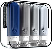 Vista 36 de Botellas de viaje para artículos de aseo personal, contenedores de tamaño de viaje aprobados por la TSA de 3 oz, sin BPA, a prueba de fugas