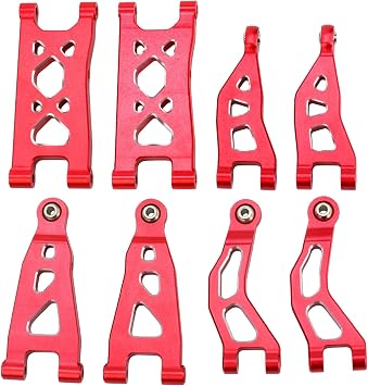 Aluminum Alloy Front & Rear Upper & Lower Swing Arms Upgrade Parts for ARRMA 1/14 Mojave Grom Red