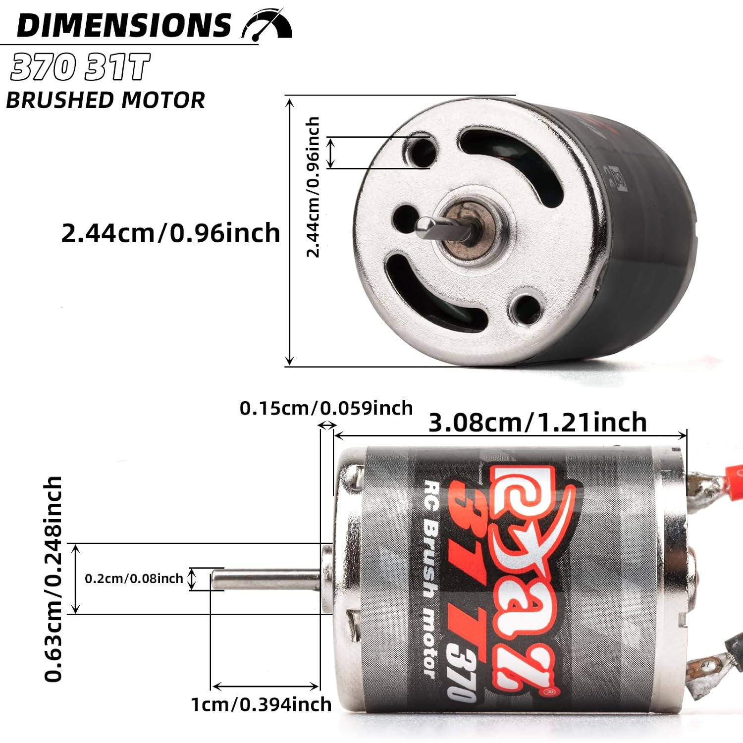 Brushed Power Combo 370 31T Motor 60/320A ESC BEC 6V/2A Splash-Proof for 1/16 1/18 RC Buggy Car Traxxas LaTrax Teton Rally Desert Prerunner Losi Mini-T 2.0 LMT, RC Drift Buggy Truck Car