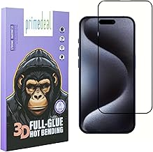 Prime deal Military-Grade Gorilla Tempered Glass Compatible For iPhone 16 Pro Max (Black) Edge To Edge Coverage With Easy Installation Kit for Smartphone (Iphone 16 Pro Max)