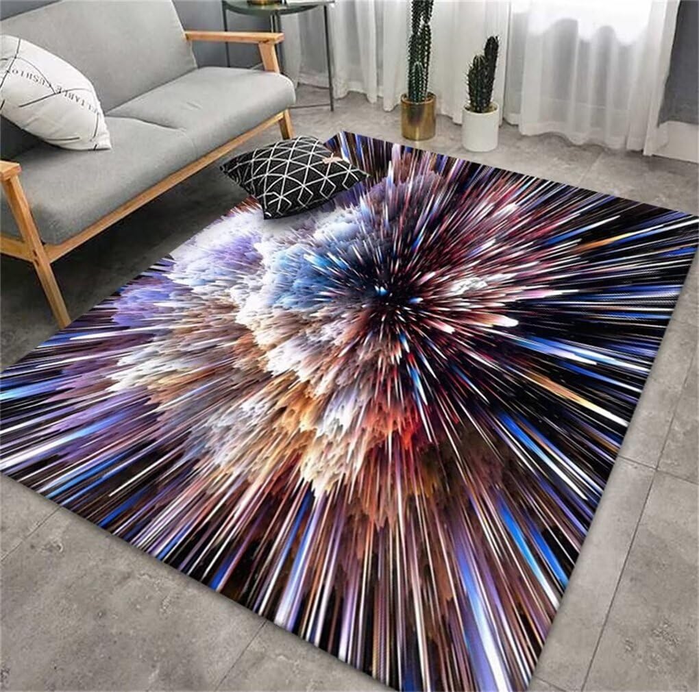 Tapis enfant chambre garçon lavable 180x250 motif abstrait anti-tache