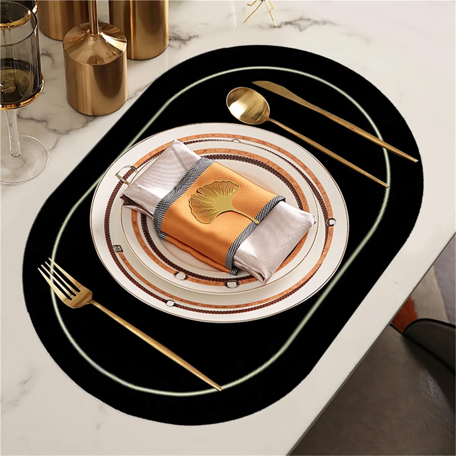 Faux Leather Placemats Sets de Table ovales lavables en Cuir synthétique, résistants à la Chaleur, faciles Nettoyer for Cuisine et Salle Manger(Pink,4PCS 45x30CM)
