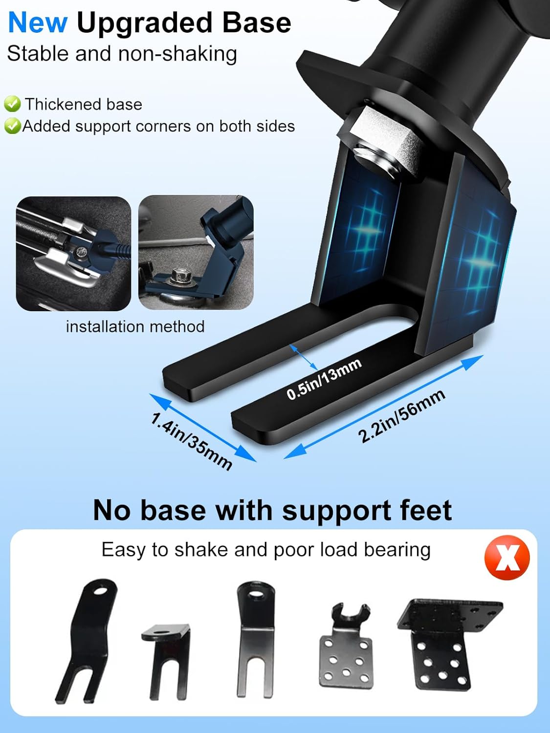 Tablet Holder for Truck - with Safety Lock, Anti-Theft Seat Rail Tablet Mount for Car/Truck, Heavy Duty Car Floor iPad Mount for 9-14" iPad Pro 12.9, Surface Pro, Galaxy Tabs