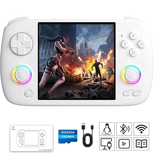 RG CubeXX Retro Gaming Console Handheld with 3.95-inch IPS Screen Linux System RG CubeXX Handheld Game Console with RGB Lighting 64G TF Card with disponible en Yaxa Colombia