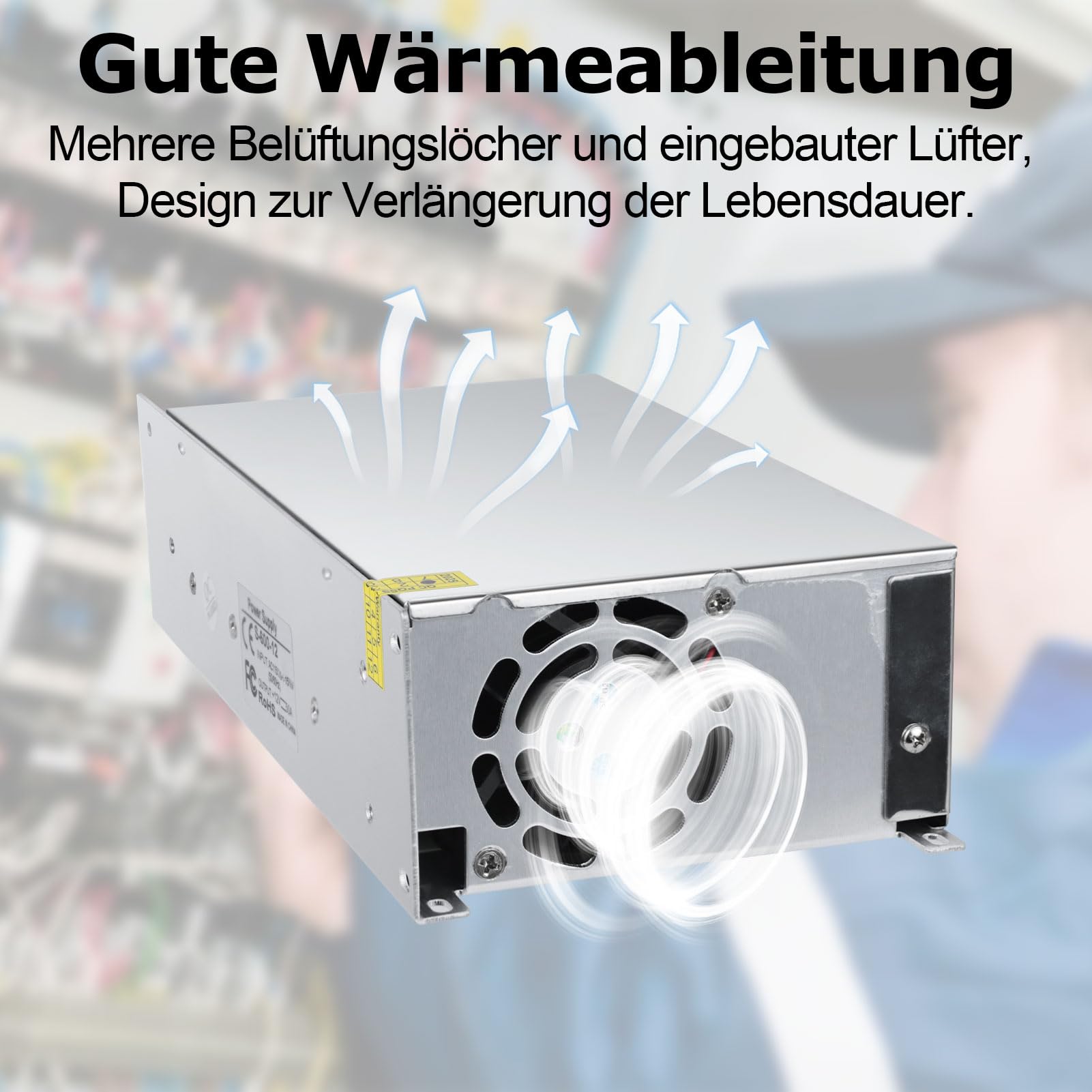 LightingWill Alimentatore di rete, 12 V, 50 A, 600 W, trasformatore LED, trasformatore AC 230 V a DC 12 Volt, adattatore trasformatore per strisce LED, stampante 3D, CCTV, illuminazione a LED