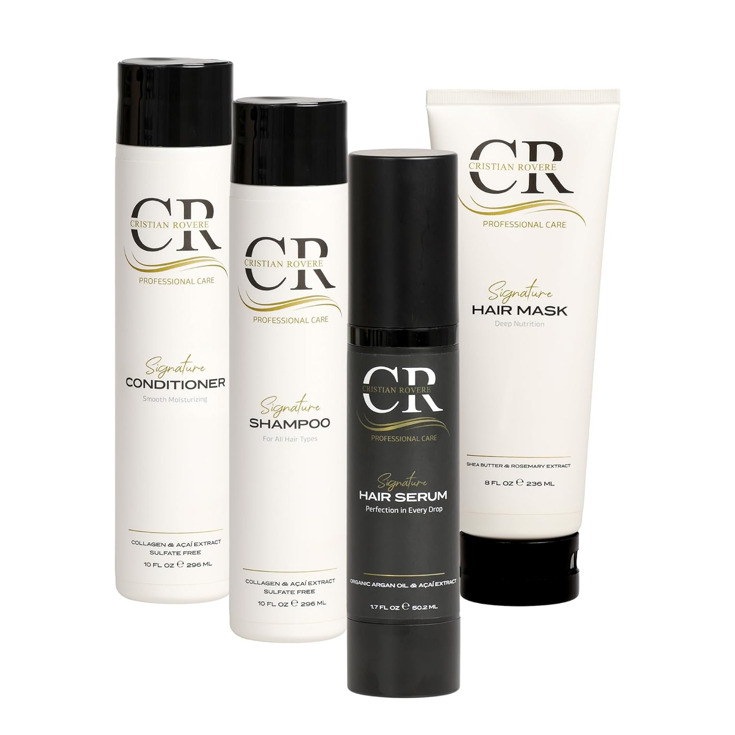 CRISTIAN ROVERE – Signature Hair Care Bundle – Signature Hair Serum (1.7 Fl Oz), Signature Hair Mask (8 Fl Oz), Signature Shampoo (10 Fl Oz) & Signature Conditioner (10 Fl Oz) CRISTIAN ROVERE – Signature Hair Care Bundle – Signature Hair Serum (1.7 Fl Oz), Signature Hair Mask (8 Fl Oz), Signature Shampoo (10 Fl Oz) & Signature Conditioner (10 Fl Oz)