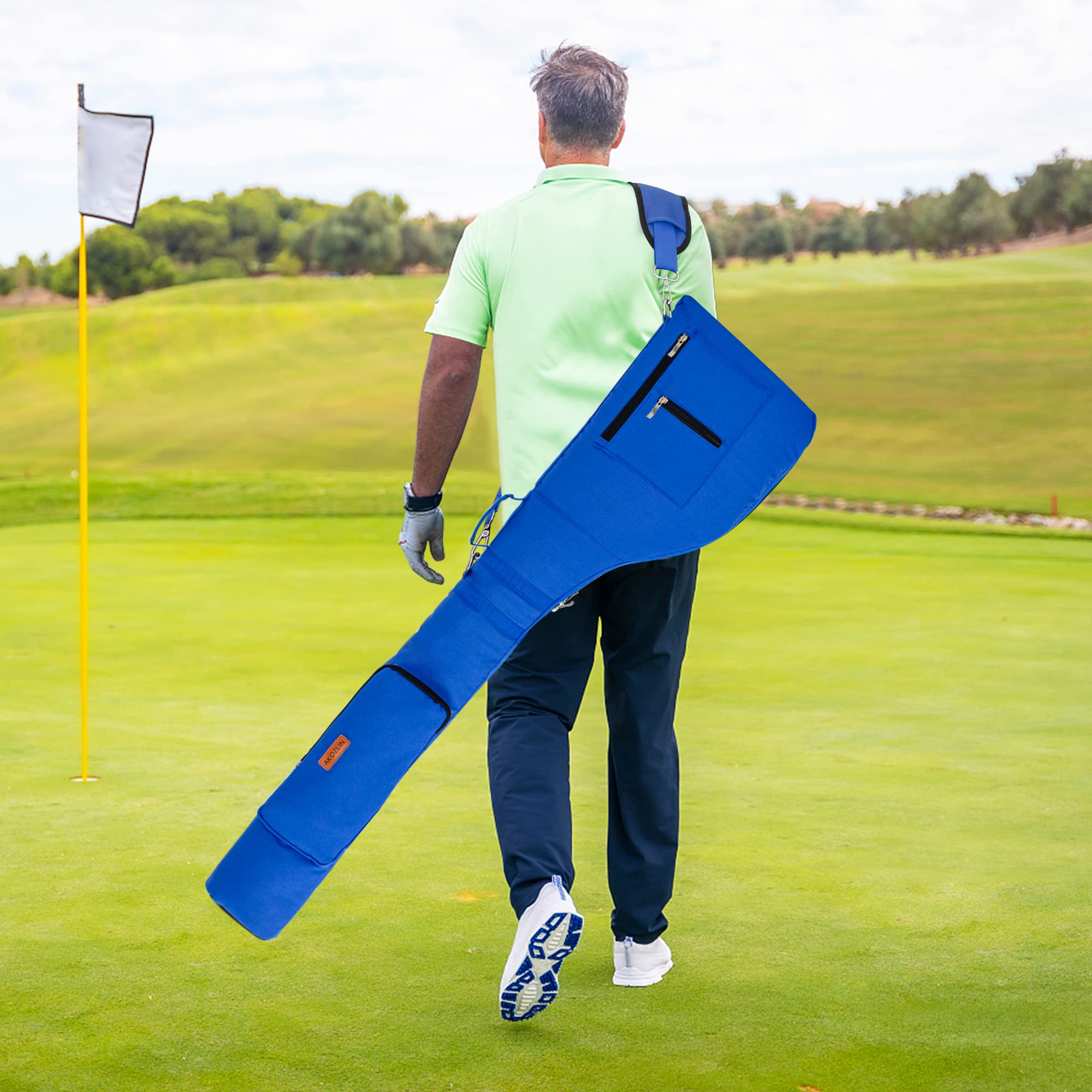 AKOZLIN Golfclubs Tragetasche für 8 – 10, leichte Faltbare Sonntags-Reisetasche, mit Tragegurt, wasserdichte Sonntagstasche