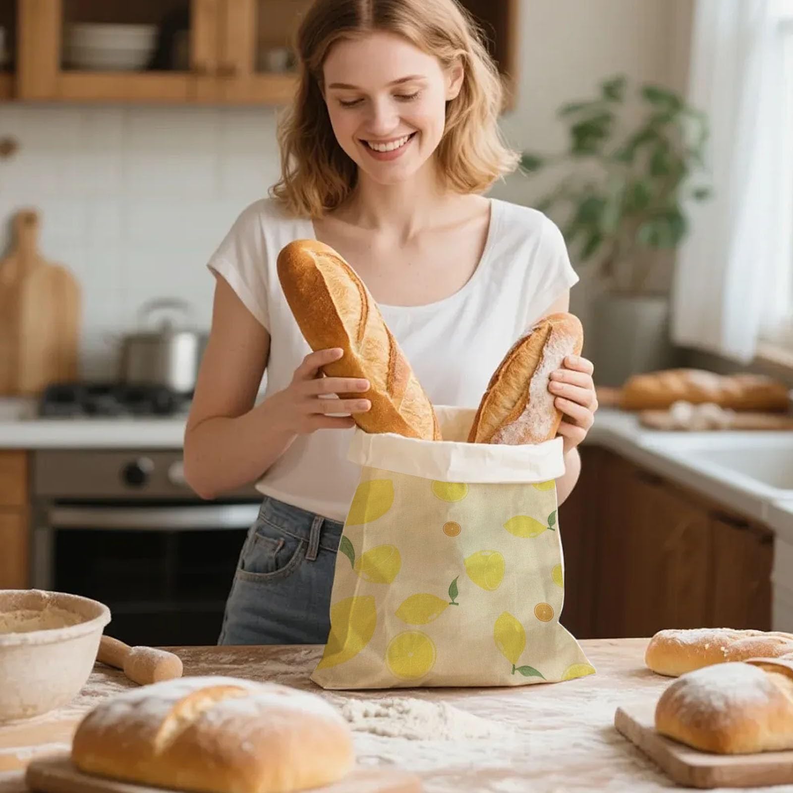 Aufbewahrungsbeutel aus Bienenwachs, wiederverwendbare Brotbeutel mit natürlichem Bienenwachsfutter, Schnallenverschluss, um selbstgemachtes Brot länger frisch zu halten, umweltfreundliche