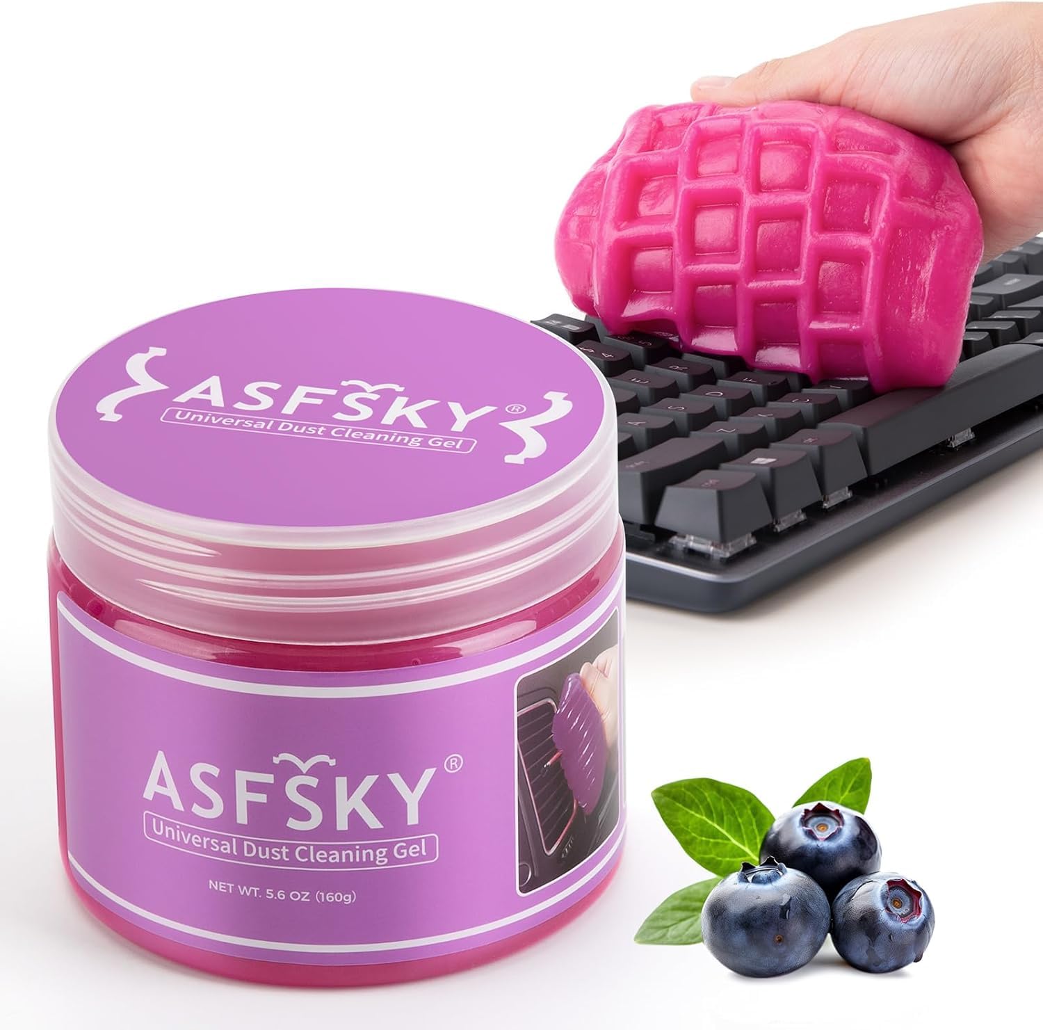 ASFSKY Car Cleaning Gel Kit for Interior, Keyboard Cleaning Gel Dust Cleaner Universal for PC Keyboards, Car Detailing, and Electronics โ Reusable Slime for Home & Office (Rose) โ image 1