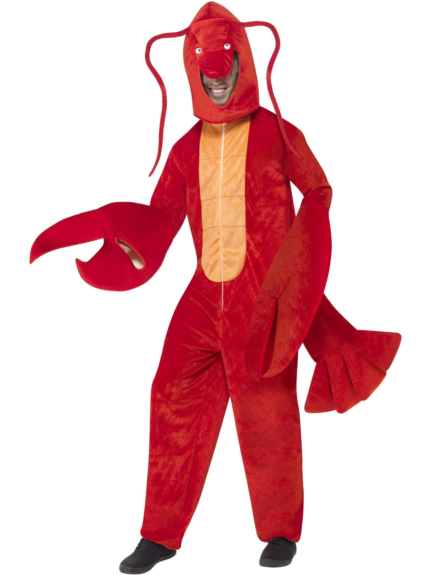 Smiffys Lobster Costume, Red with All in One & Hood, Party Animals Fancy Dress, Animal Dress Up Costumes
