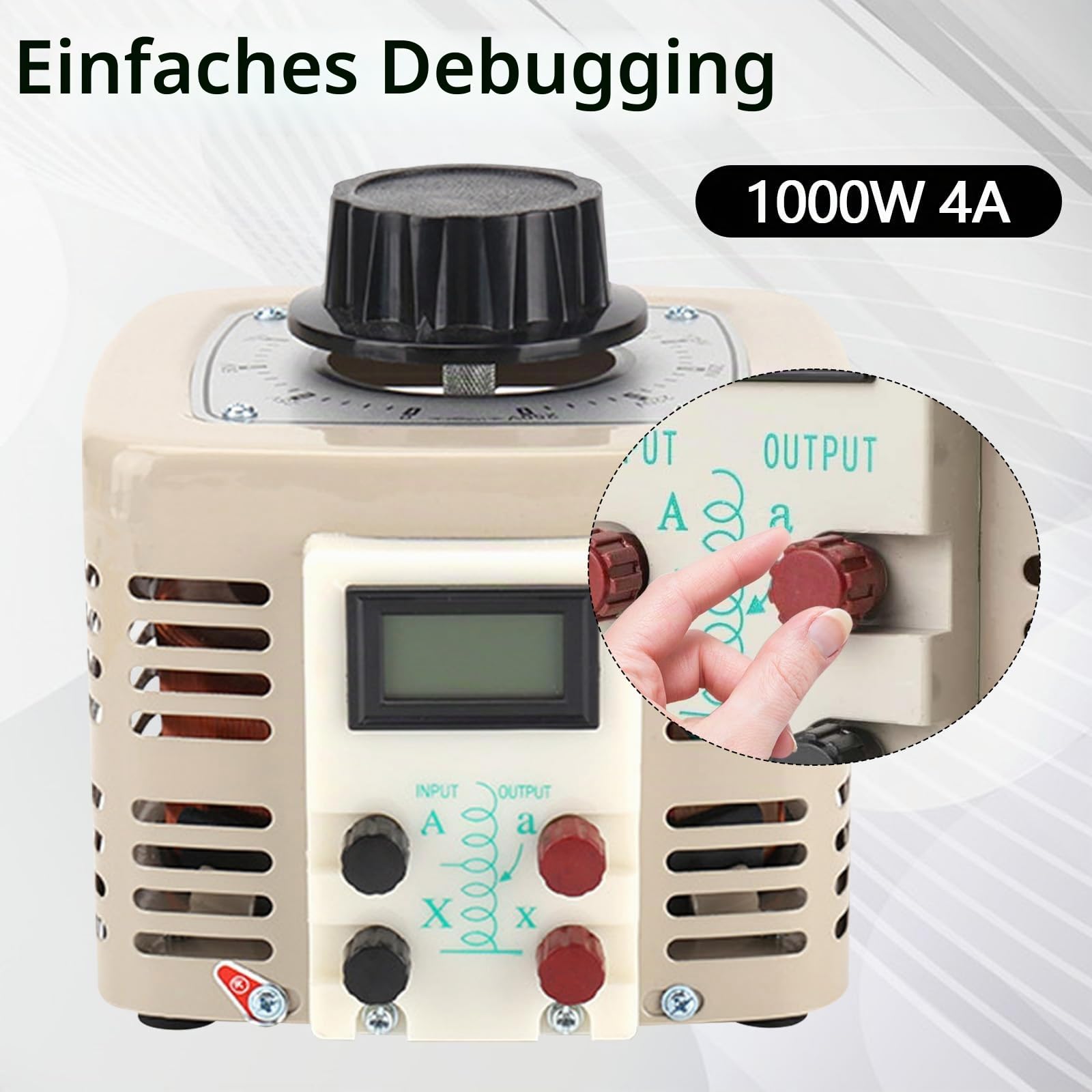 1000W Ringkerntransformator, Stelltrafo Regeltrafo 0-250V Einstellbar 230V Eingang 4A Spartrafo Ringkerntrafo Trafo regelbar Stelltransformator Stelltrafo